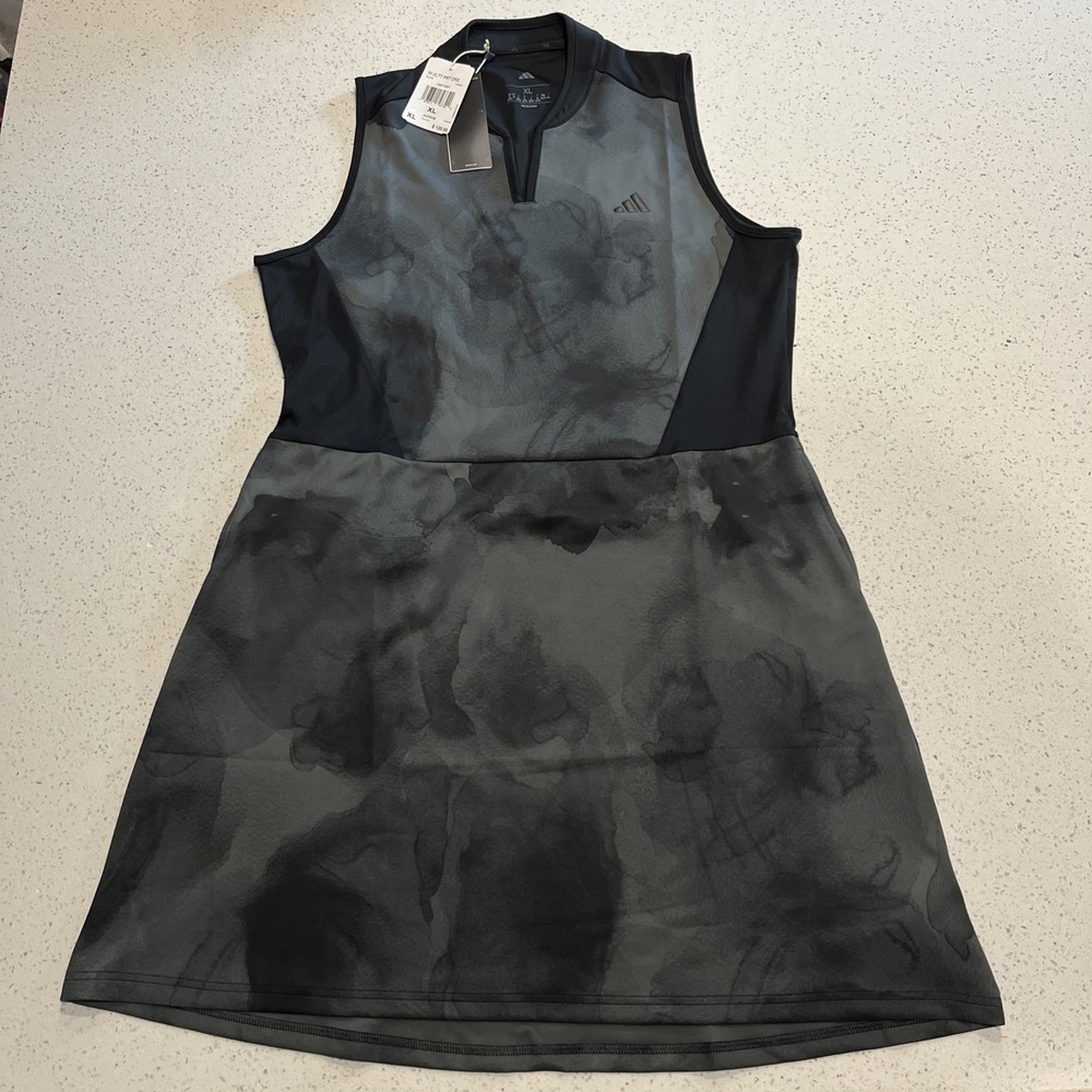 Adidas‎ Women's XL Black Golf Dress with Shorts Made fog pattern IK2948 NWT $120